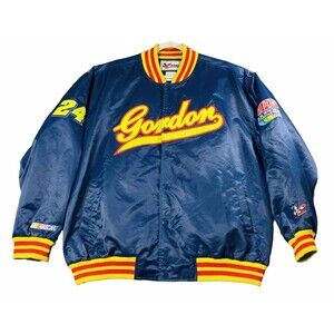 Vintage Chase Jeff Gordon NASCAR Satin Bomber Jacket Size XL